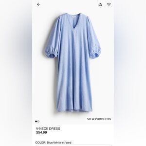 H&M Blue and White Striped Maxi Dress